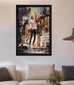 Chaque decor romantic oil painting texture paper framed art print 19.25 inches x 13.25 inchesperfect for home decor