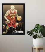 Chaque decor lebron james  texture paper framed art print 19.25 inches x 13.25 inchesperfect for home decor