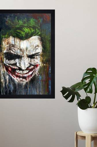 Chaque decor the joker texture paper framed art print 19.25 inches x 13.25 inchesperfect for home decor