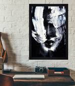 Chaque decor abstract face art texture paper framed art print 19.25 inches x 13.25 inchesperfect for home decor