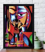 Chaque decor abstract tribal art texture paper framed art print 19.25 inches x 13.25 inchesperfect for home decor