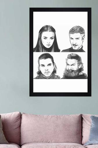 Chaque decor four thrones texture paper framed art print 19.25 inches x 13.25 inchesperfect for home decor