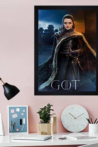 Chaque decor arya stark texture paper framed art print 19.25 inches x 13.25 inchesperfect for home decor
