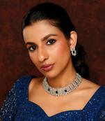 Blue diamond necklace set