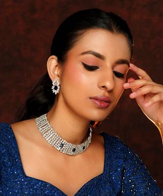 Blue diamond necklace set 3