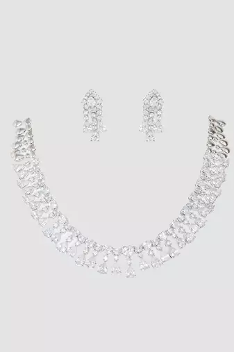 White diamond necklace set