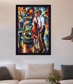 Chaque decor leonid afremov old tango texture paper framed art print 19.25 inches x 13.25 inchesperfect for home decor