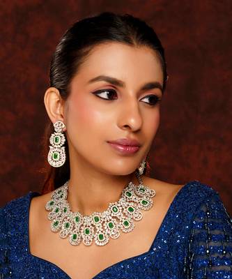 Green diamond necklace set 1