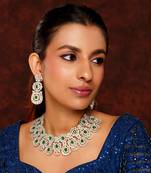 Green diamond necklace set