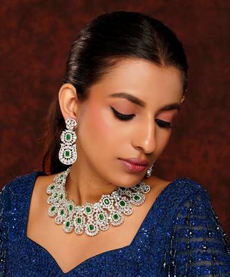 Green diamond necklace set 3