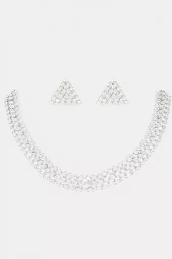 White diamond necklace set