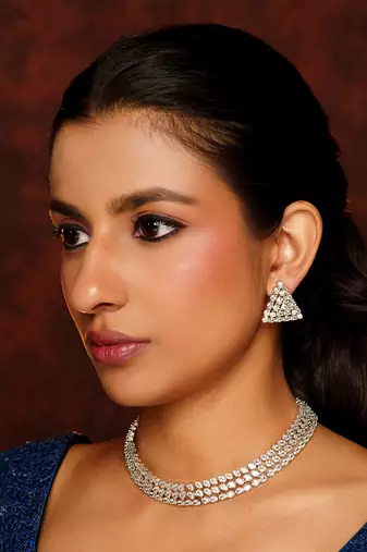 White diamond necklace set