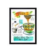 Chaque decor chai making texture paper framed art print 19.25 inches x 13.25 inches modern artperfect for home decor