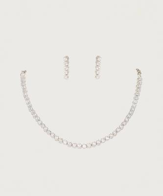 White diamond necklace set 1