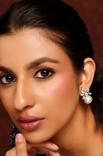 White diamond earrings