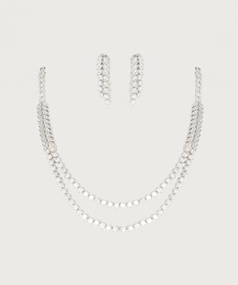 White diamond necklace set 1