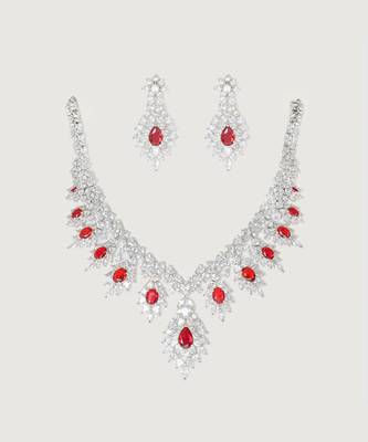 Pink diamond necklace set 1