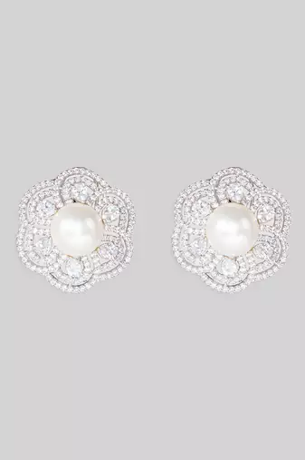 White diamond earrings