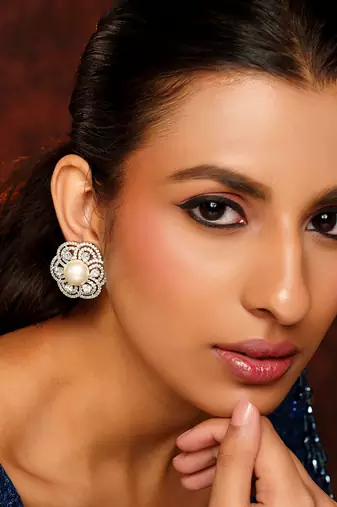 White diamond earrings