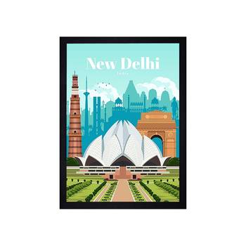 Chaque decor "new delhi" texture paper framed art print 19.25 inches x 13.25 inches modern artperfect for home decor 1