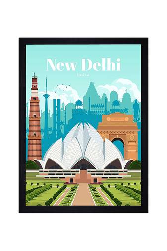 Chaque decor "new delhi" texture paper framed art print 19.25 inches x 13.25 inches modern artperfect for home decor