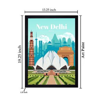 Chaque decor "new delhi" texture paper framed art print 19.25 inches x 13.25 inches modern artperfect for home decor 2