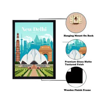 Chaque decor "new delhi" texture paper framed art print 19.25 inches x 13.25 inches modern artperfect for home decor 3