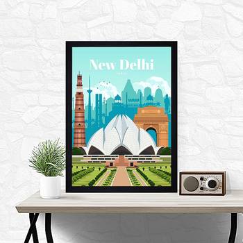Chaque decor "new delhi" texture paper framed art print 19.25 inches x 13.25 inches modern artperfect for home decor 4