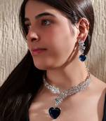 Blue contemporary necklace set