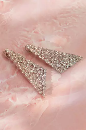 White contemporary earrings
