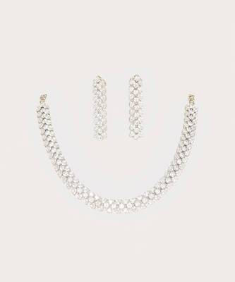White contemporary necklace set 2