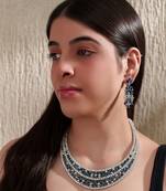 Blue contemporary necklace set
