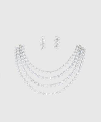 White contemporary necklace set 2