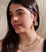 Gold kundan, polki necklace set
