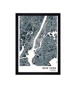 Chaque decor "new york map" texture paper framed art print 19.25 inches x 13.25 inches modern artperfect for home decor