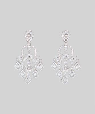 White contemporary earrings 1