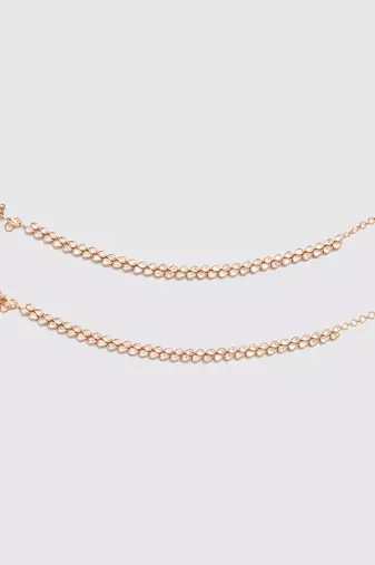 Gold kundan, polki anklet