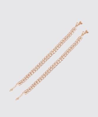 Gold kundan, polki anklet 1