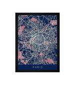 Chaque decor "paris map" texture paper framed art print 19.25 inches x 13.25 inches modern artperfect for home decor