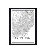 Chaque decor "barcelona map" texture paper framed art print 19.25 inches x 13.25 inches modern artperfect for home decor