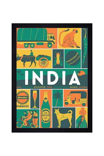 Chaque decor "india" texture paper framed art print 19.25 inches x 13.25 inches modern artperfect for home decor