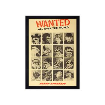 Chaque decor "wanted" texture paper framed art print 19.25 inches x 13.25 inches modern artperfect for home decor 1