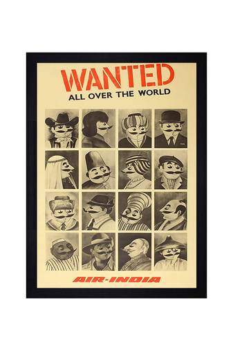 Chaque decor "wanted" texture paper framed art print 19.25 inches x 13.25 inches modern artperfect for home decor