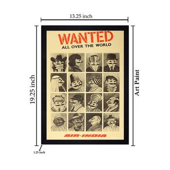 Chaque decor "wanted" texture paper framed art print 19.25 inches x 13.25 inches modern artperfect for home decor 2