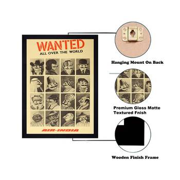 Chaque decor "wanted" texture paper framed art print 19.25 inches x 13.25 inches modern artperfect for home decor 3