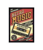 Chaque decor "retro music" texture paper framed art print 19.25 inches x 13.25 inches modern artperfect for home decor