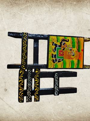 Wooden black painted handcrafted chair mobile stand for you 3