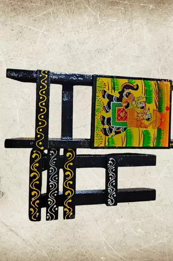 Wooden black painted handcrafted chair mobile stand for you