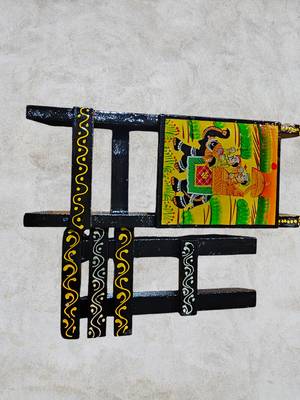 Wooden black painted handcrafted chair mobile stand for you 4