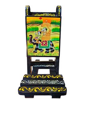 Wooden black painted handcrafted chair mobile stand for you 5